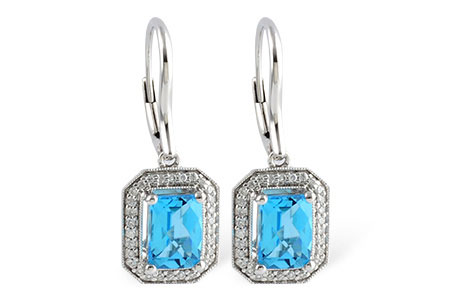 A187-57276: EARR 2.20 BLUE TOPAZ 2.36 TGW