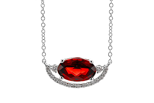 A274-83694: NECKLACE 1.94 GARNET 2.08 TGW (10x6MM GAR / 18")