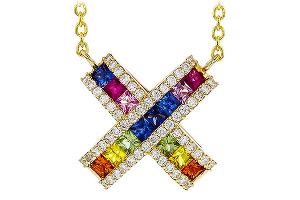 A274-84567: NECK .84 MULTI-COLOR SAPP 1.11 TGW (18")