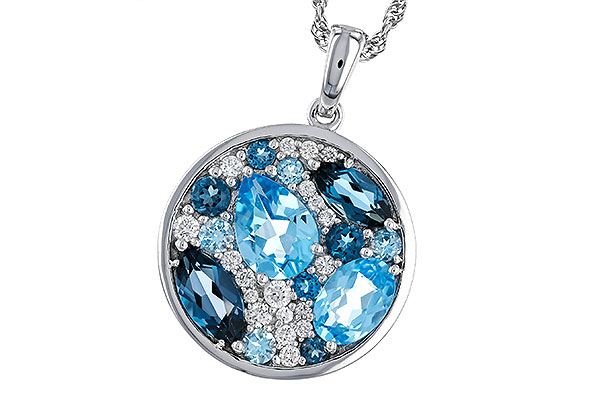 A274-85485: NECKLACE 2.31 TW BLUE TOPAZ 2.48 TGW