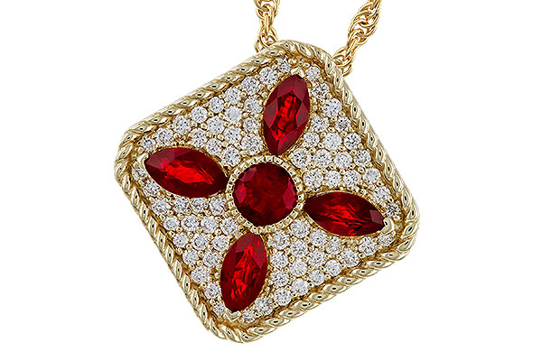 A274-86376: NECKLACE .81 TW RUBY 1.12 TGW