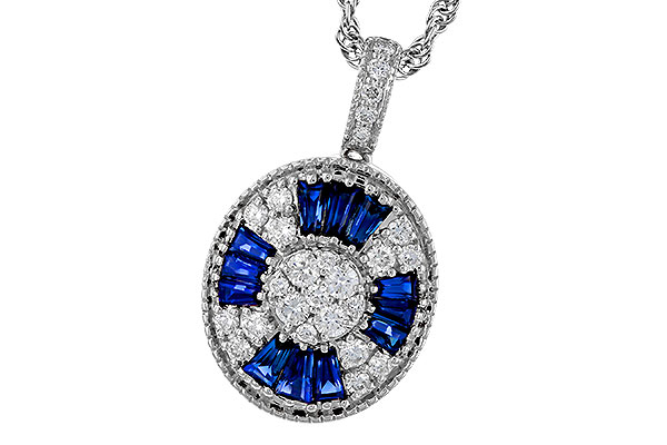 A274-88258: NECKLACE .56 TW SAPPHIRE .80 TGW