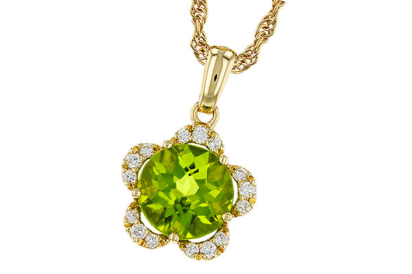 A274-90012: NECKLACE 2.16 PERIDOT 2.28 TGW (8MM RD)