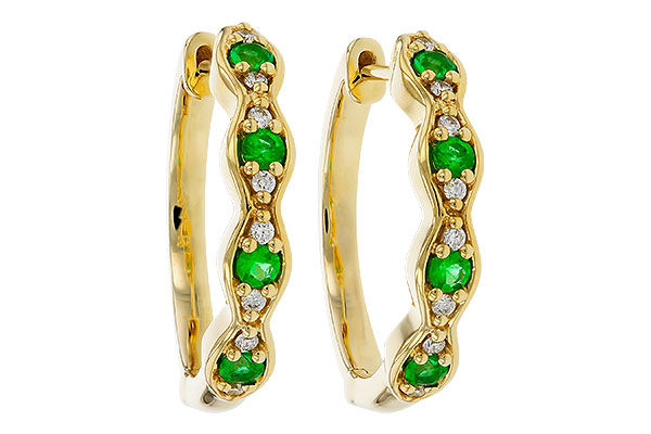 A274-90021: EARRINGS .20 TW EMERALD .30 TGW