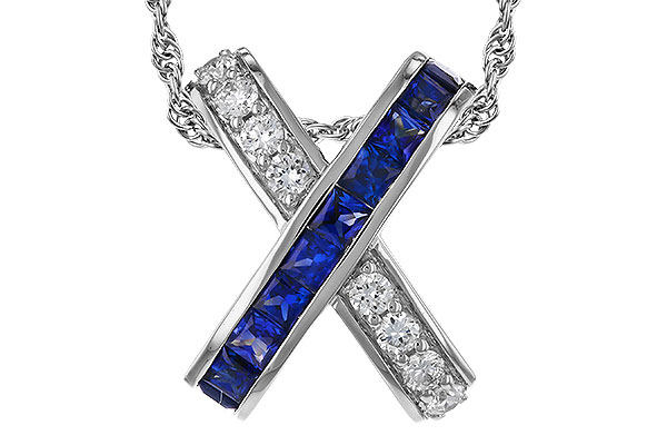 A274-90030: NECKLACE .60 TW SAPPHIRE .77 TGW