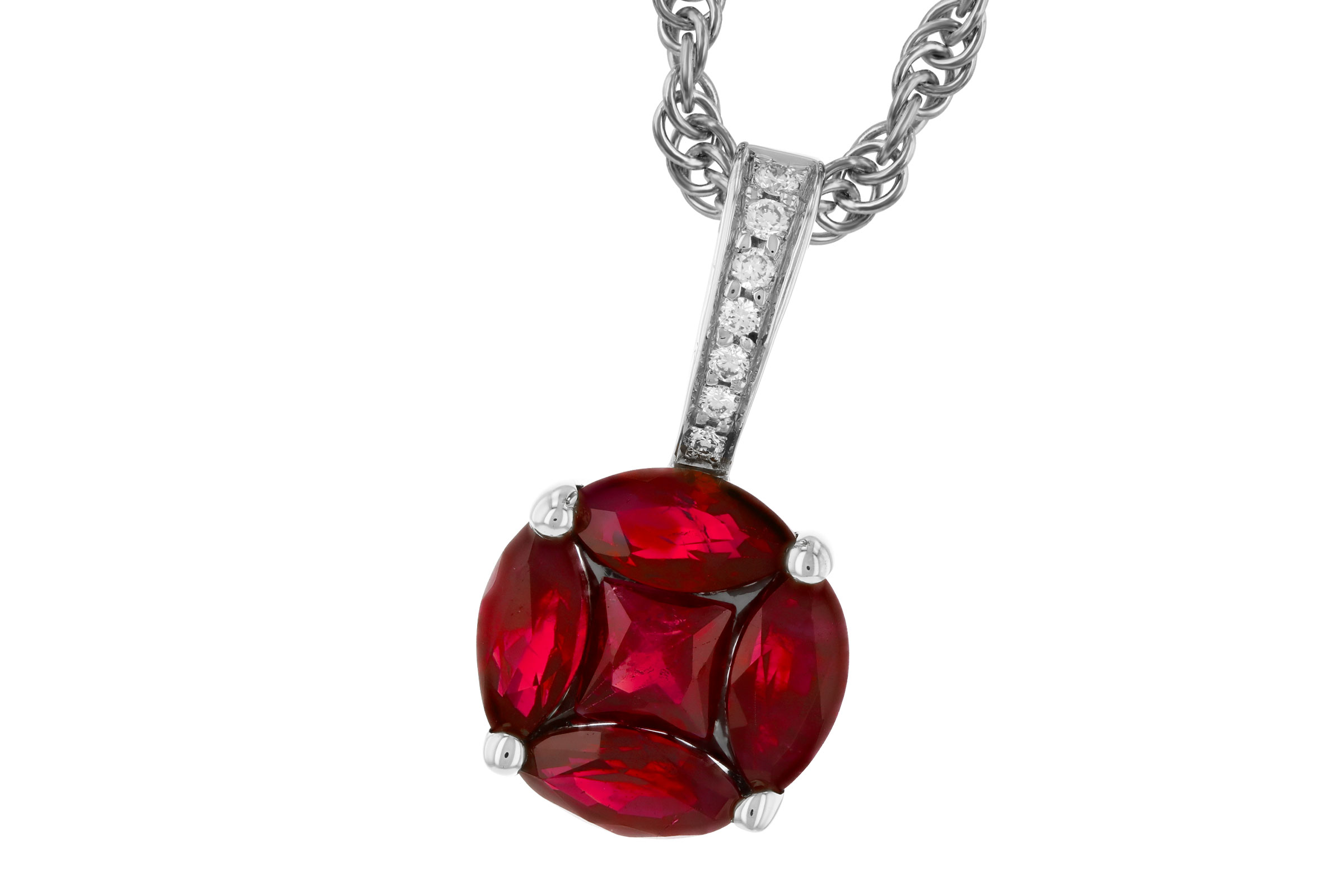 A275-72803: NECKLACE .80 RUBY .82 TW