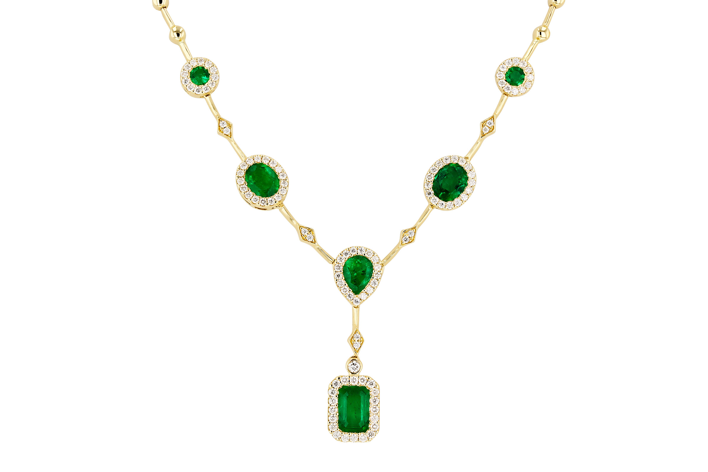A275-74549: NECKLACE 1.66 TW EMERALD 2.08 TGW (17")