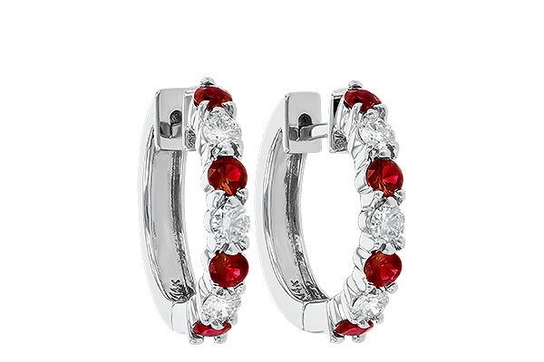 B001-20930: EARRINGS .64 RUBY 1.05 TGW