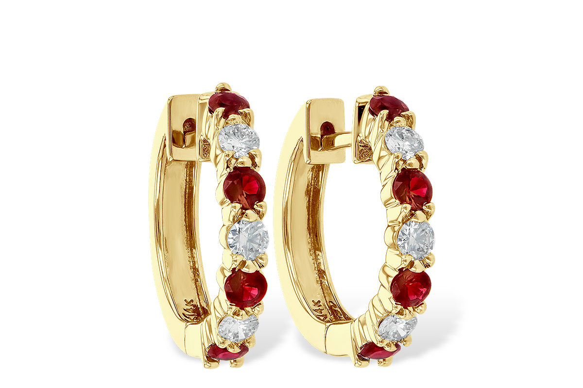 B001-20930: EARRINGS .64 RUBY 1.05 TGW