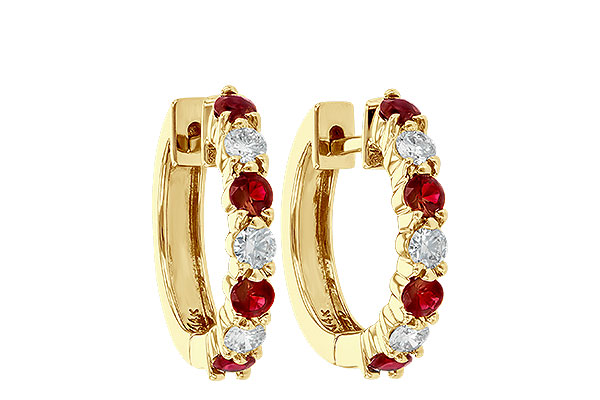 B001-20930: EARRINGS .64 RUBY 1.05 TGW