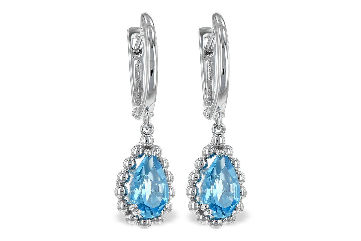 B189-40076: EARRING BLUE TOPAZ 1.70 TW