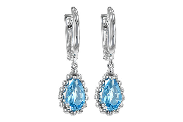 B189-40076: EARRING BLUE TOPAZ 1.70 TW