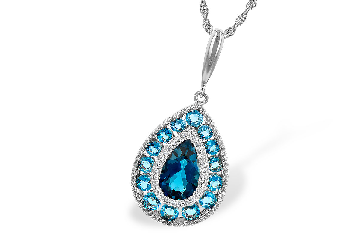 B190-30976: NECK 2.55 TW BLUE TOPAZ 2.65 TGW