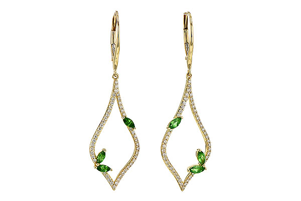 B190-32803: EARR .42 GREEN GARNET .77 TGW