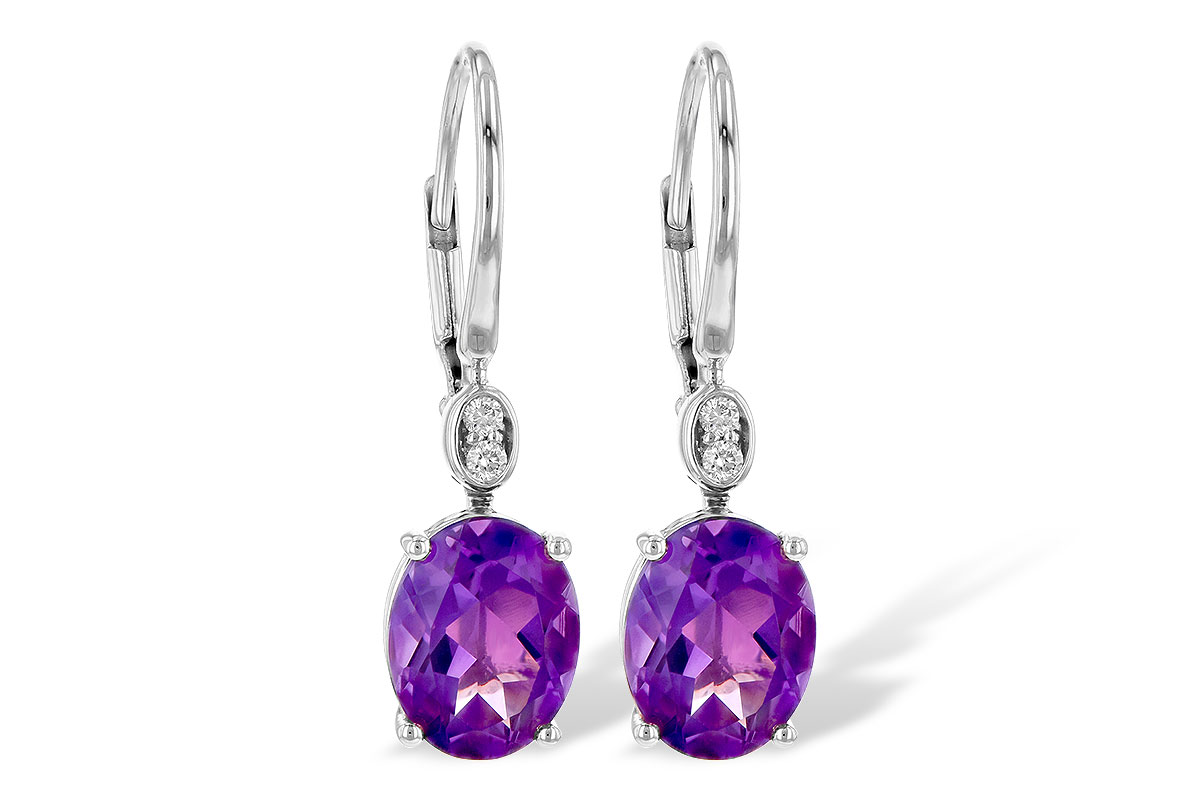 B190-35458: EARR 2.85 TW AMETHYST 2.90 TGW (9x7MM AMY)