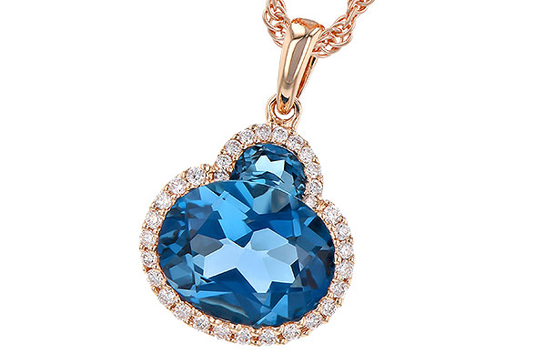 B273-06439: NECK 2.86 LONDON BLUE TOPAZ 3.00 TGW (10X8 OVAL)