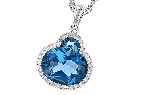 B273-06439: NECK 2.86 LONDON BLUE TOPAZ 3.00 TGW (10X8 OVAL)