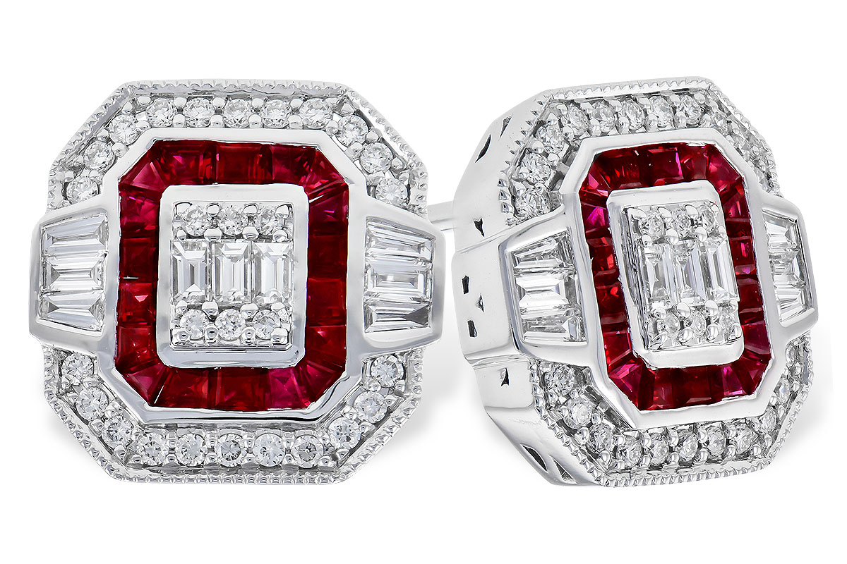 B273-90930: EARR .58 TW RUBY .96 TGW