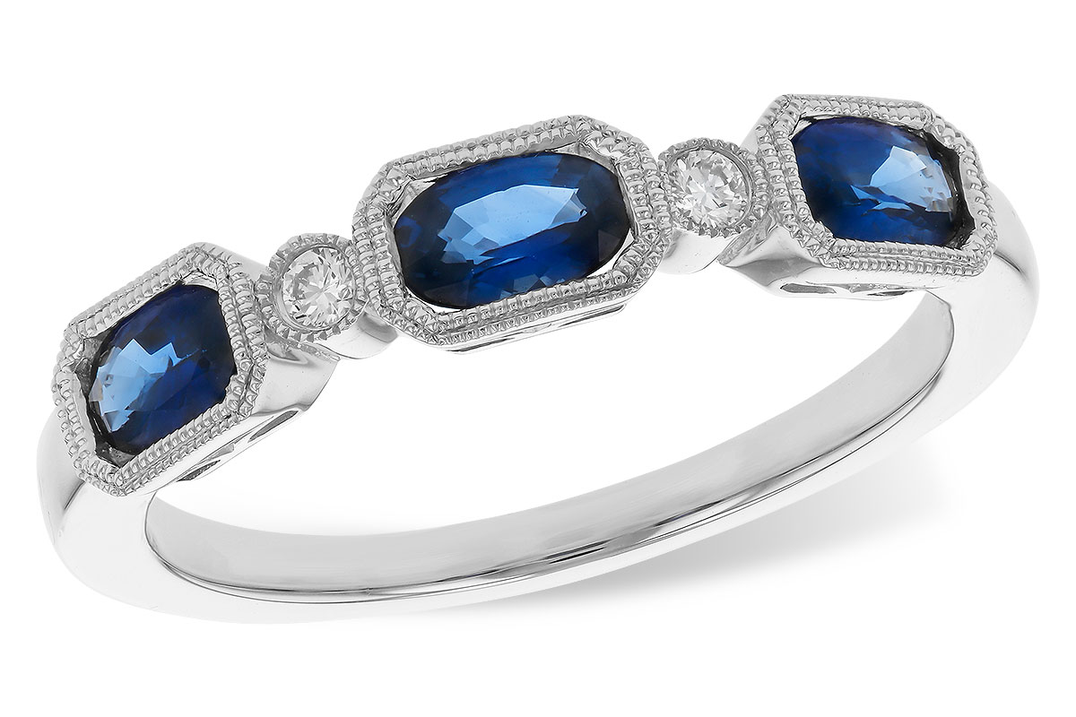 B274-83685: LDS WED RG .72 SAPPHIRE .77 TGW (4x3MM SAPP)