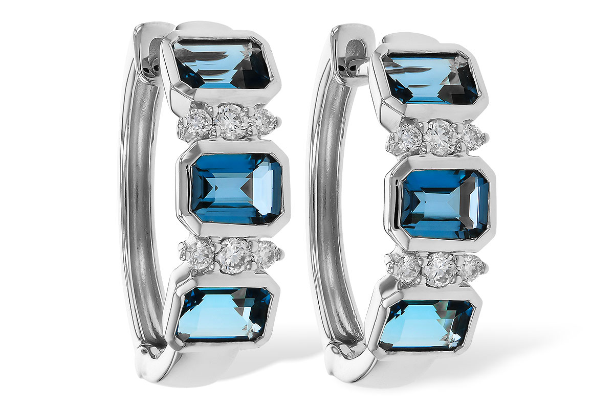 B274-83703: EARRINGS 1.37 TW LONDON BLUE TOPAZ 1.48 TGW