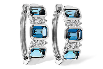 B274-83703: EARRINGS 1.37 TW LONDON BLUE TOPAZ 1.48 TGW