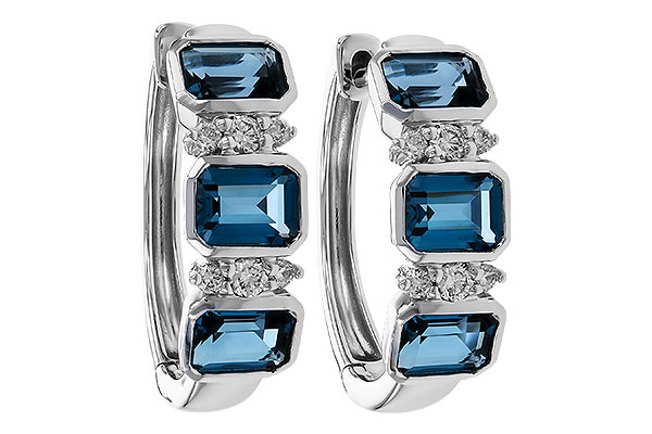 B274-83703: EARRINGS 1.37 TW LONDON BLUE TOPAZ 1.48 TGW