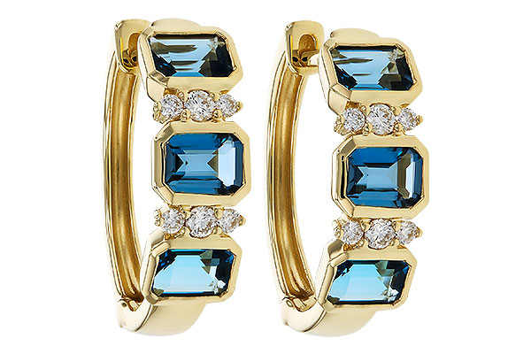 B274-83703: EARRINGS 1.37 TW LONDON BLUE TOPAZ 1.48 TGW