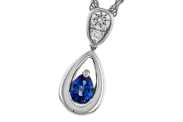 B274-84594: NECKLACE .21 SAPPHIRE .27 TGW (4x3 SAPP)