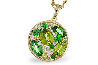 B274-85476: NECK 2.20 TW SEMI-PRECIOUS (TSAV, PER) 2.37 TGW