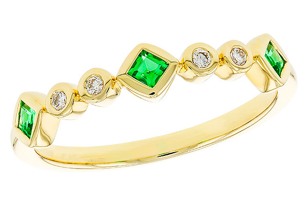 B274-86439: LDS WED RG .14 TW EMERALD .19 TGW