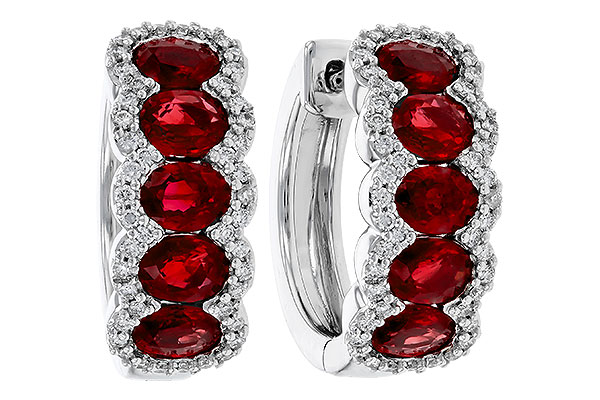 B274-88267: EARRINGS 2.20 TW RUBY 2.45 TGW