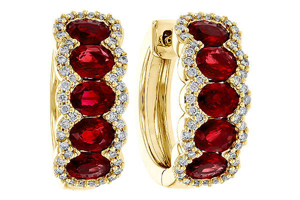 B274-88267: EARRINGS 2.20 TW RUBY 2.45 TGW