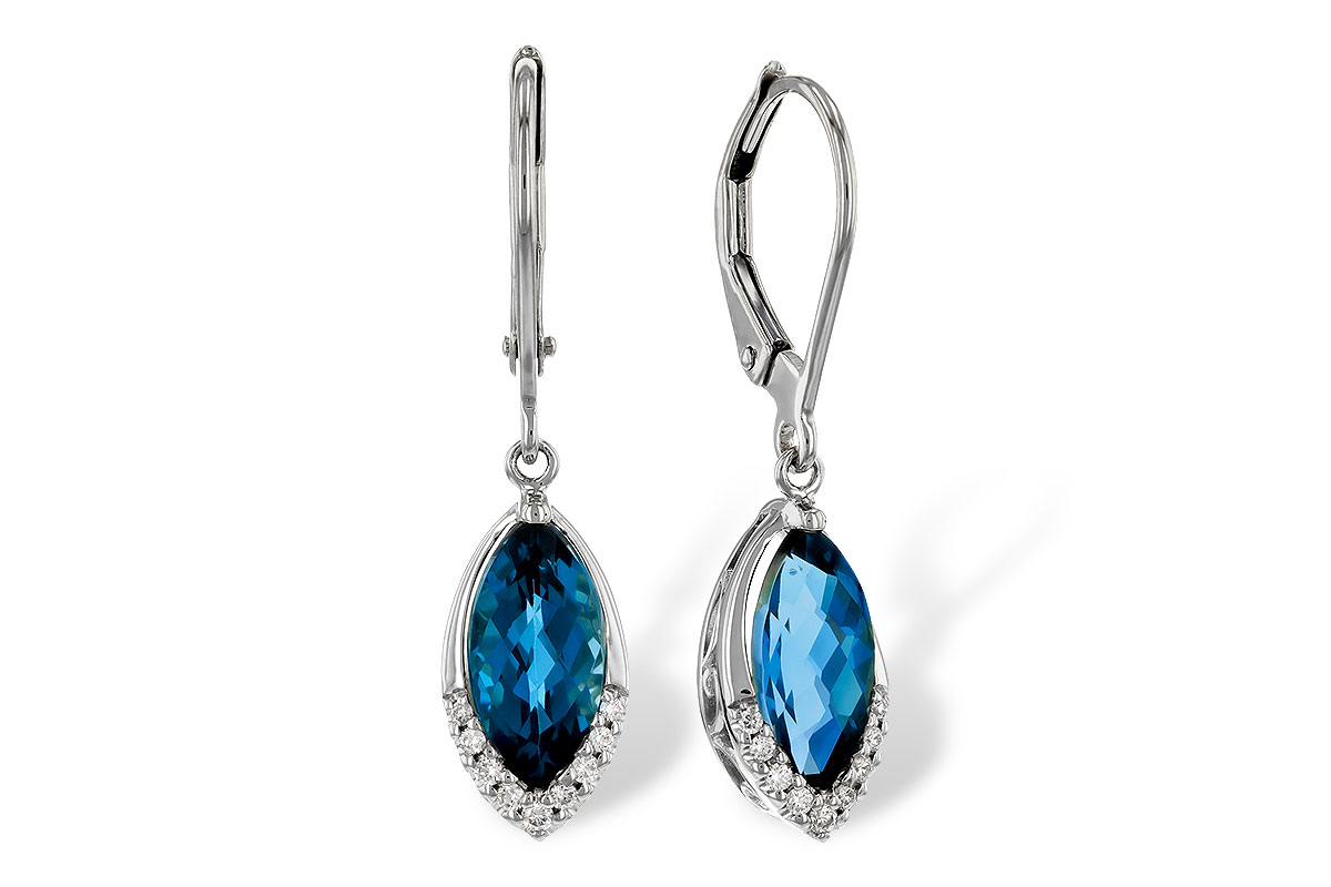 B274-89176: EARR 2.42 TW LONDON BLUE TOPAZ 2.50 TGW (9x5MM MQ)