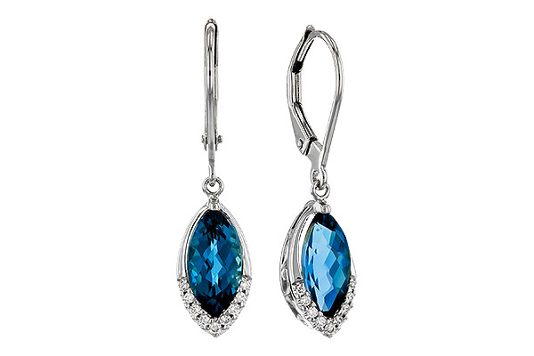 B274-89176: EARR 2.42 TW LONDON BLUE TOPAZ 2.50 TGW (9x5MM MQ)