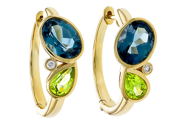 B274-90058: EARRINGS 2.97 SEMI-PREC (PER,LBT) 3.00 TGW