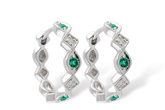 C186-64612: EARRINGS .13 EMERALD .18 TGW