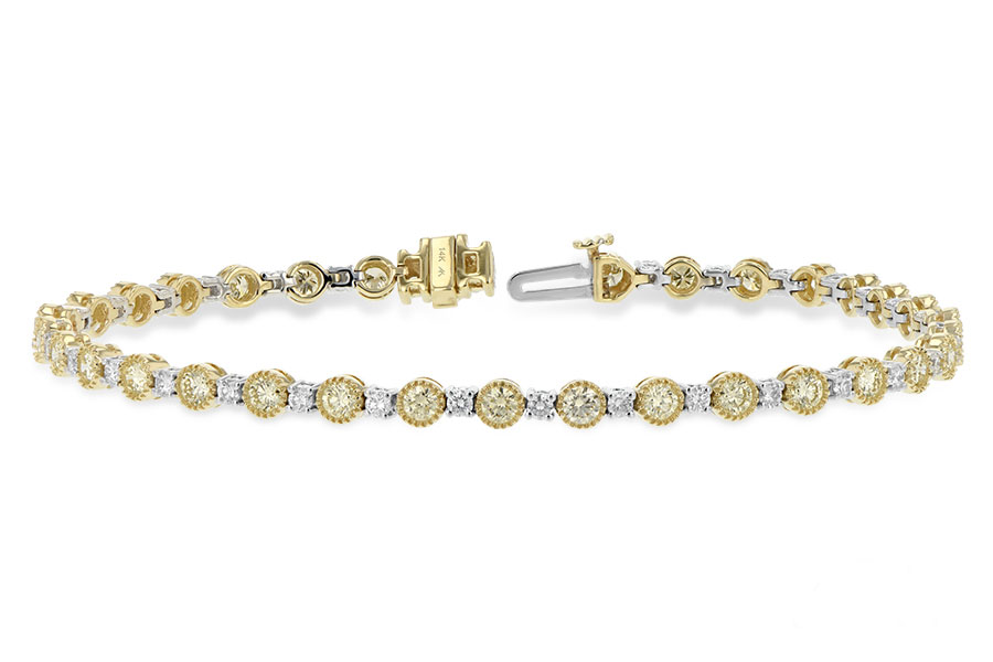C188-53648: BRACELET 2.22 YELLOW DIA 3.04 TW