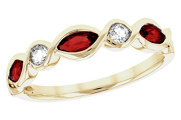 C274-82767: LDS RG .52 TW GARNET .64 TGW