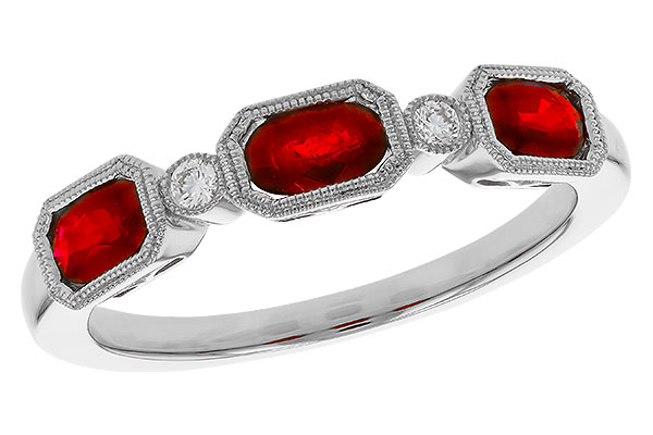 C274-83676: LDS WED RG .72 RUBY .77 TGW (4x3MM RUBY)