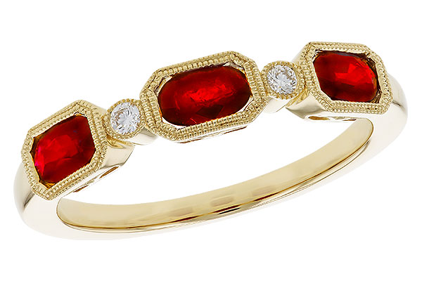 C274-83676: LDS WED RG .72 RUBY .77 TGW (4x3MM RUBY)