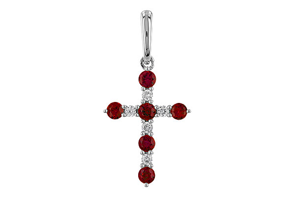 C274-83694: PENDANT .34 TW RUBY .42 TGW