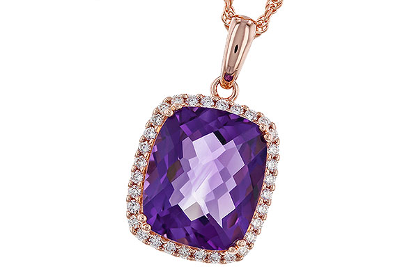 C274-84594: NECKLACE 4.57 AMETHYST 4.81 TGW (12x10MM CU)