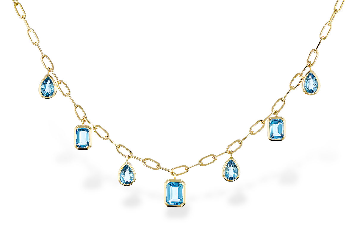 C274-84621: NECKLACE 4.10 TW BLUE TOPAZ (17")