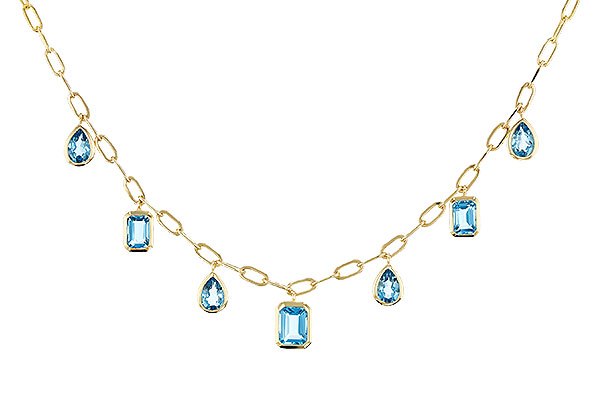 C274-84621: NECKLACE 4.10 TW BLUE TOPAZ (17")