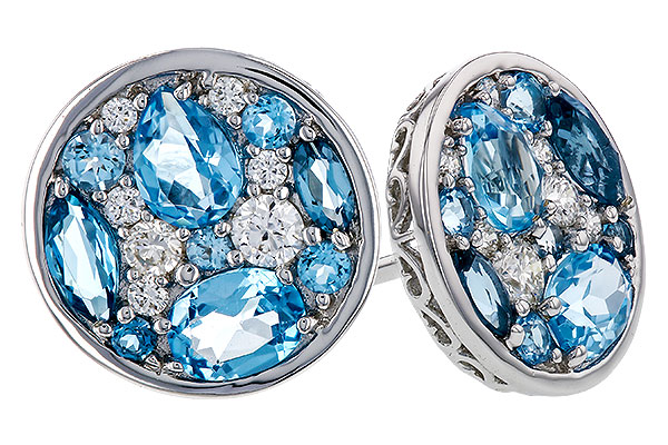 C274-85485: EARRINGS 1.02 TW BLUE TOPAZ 1.18 TGW