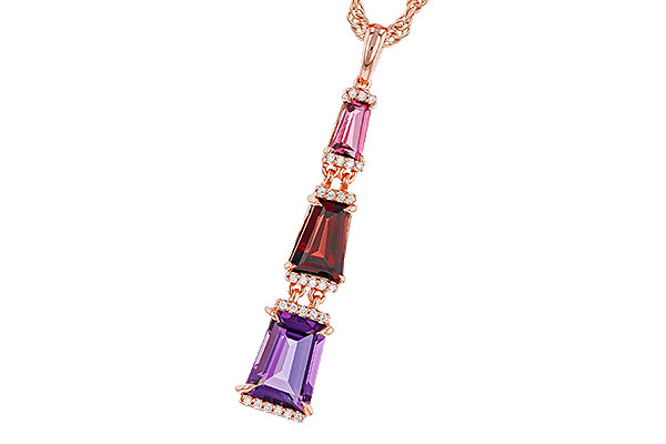 C274-85494: NECKLACE 2.32 SEMI-PREC (PT,GT,AMY) 2.37 TGW