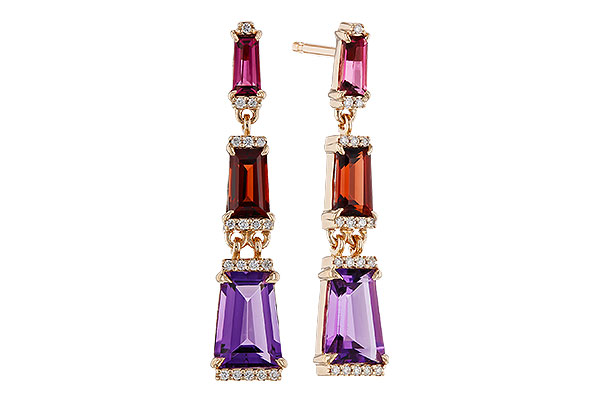 C274-85521: EARRINGS 1.98 SEMI-PREC (PT,GT,AMY) 2.05 TGW