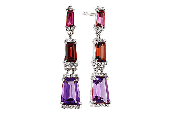 C274-85521: EARRINGS 1.98 SEMI-PREC (PT,GT,AMY) 2.05 TGW