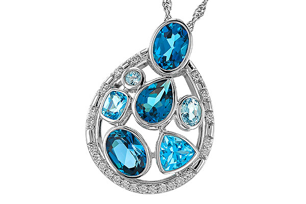C274-87312: NECKLACE 3.23 TW BLUE TOPAZ 3.38 TGW