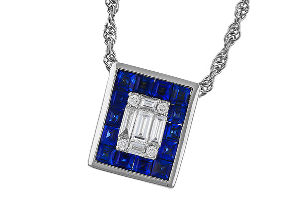 C274-89139: NECKLACE .84 SAPPHIRE TW 1.02 TGW